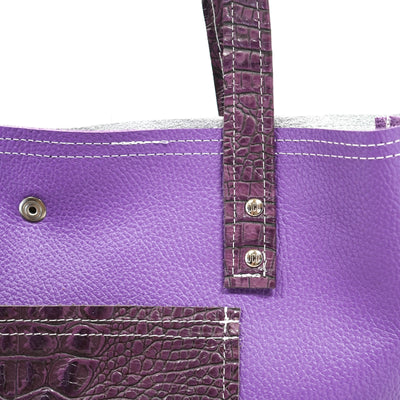 Trisha - Dapple w/ Amethyst Croc-Trisha-Western-Cowhide-Bags-Handmade-Products-Gifts-Dancing Cactus Designs