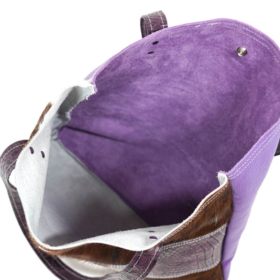 Trisha - Dapple w/ Amethyst Croc-Trisha-Western-Cowhide-Bags-Handmade-Products-Gifts-Dancing Cactus Designs