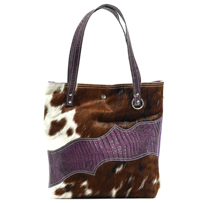 Trisha - Dapple w/ Amethyst Croc-Trisha-Western-Cowhide-Bags-Handmade-Products-Gifts-Dancing Cactus Designs