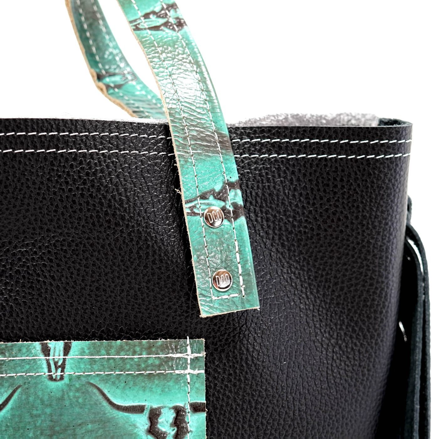 Trisha - Dapple w/ Royston Skulls-Trisha-Western-Cowhide-Bags-Handmade-Products-Gifts-Dancing Cactus Designs