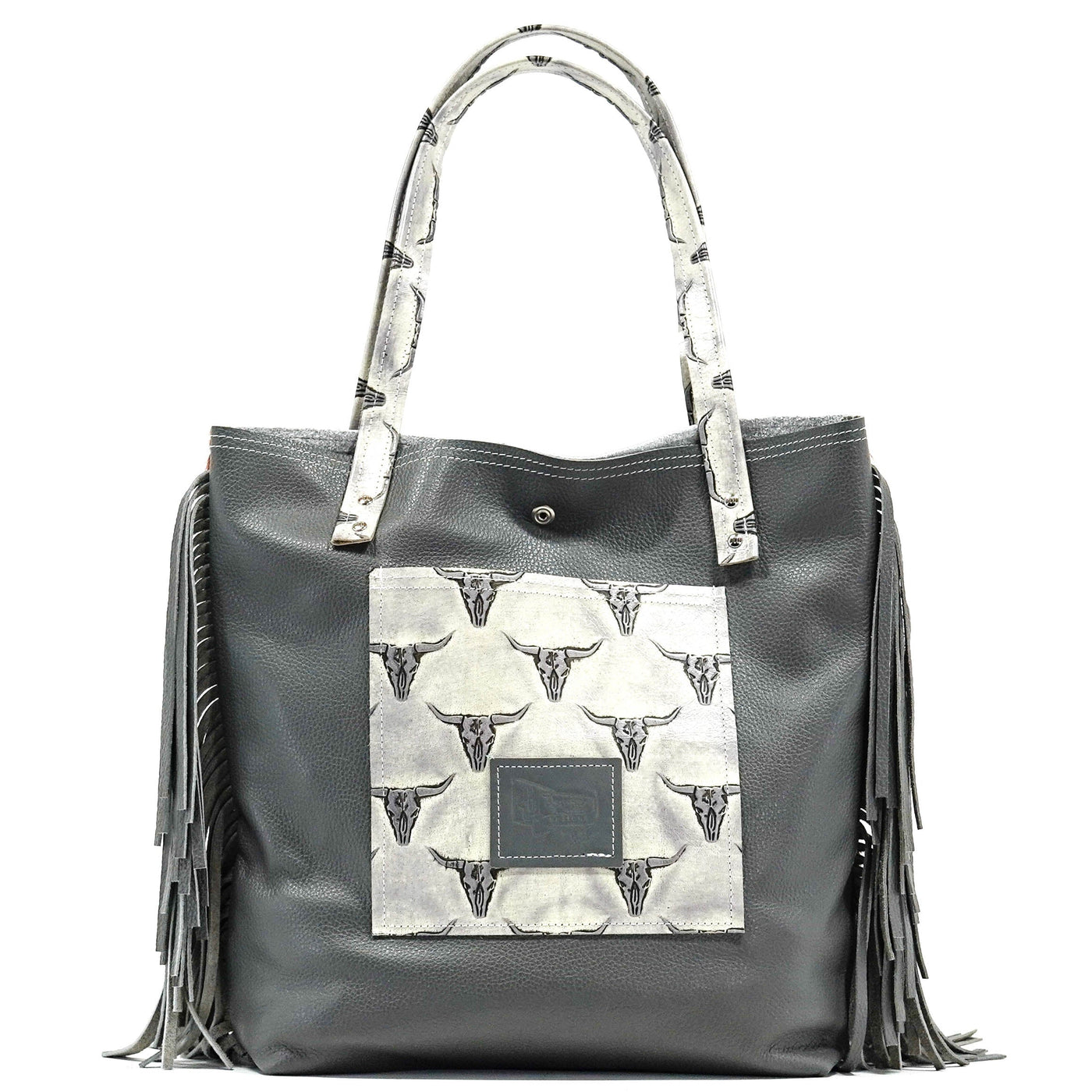 Trisha - Dapple w/ Smoke Show Skulls-Trisha-Western-Cowhide-Bags-Handmade-Products-Gifts-Dancing Cactus Designs