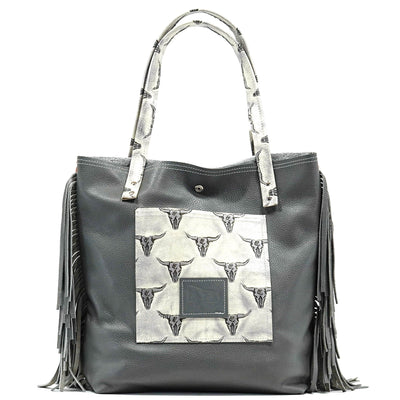 Trisha - Dapple w/ Smoke Show Skulls-Trisha-Western-Cowhide-Bags-Handmade-Products-Gifts-Dancing Cactus Designs