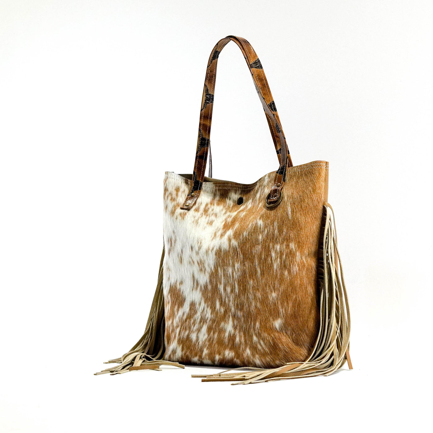 Trisha - Longhorn w/ Sepia Skulls-Trisha-Western-Cowhide-Bags-Handmade-Products-Gifts-Dancing Cactus Designs