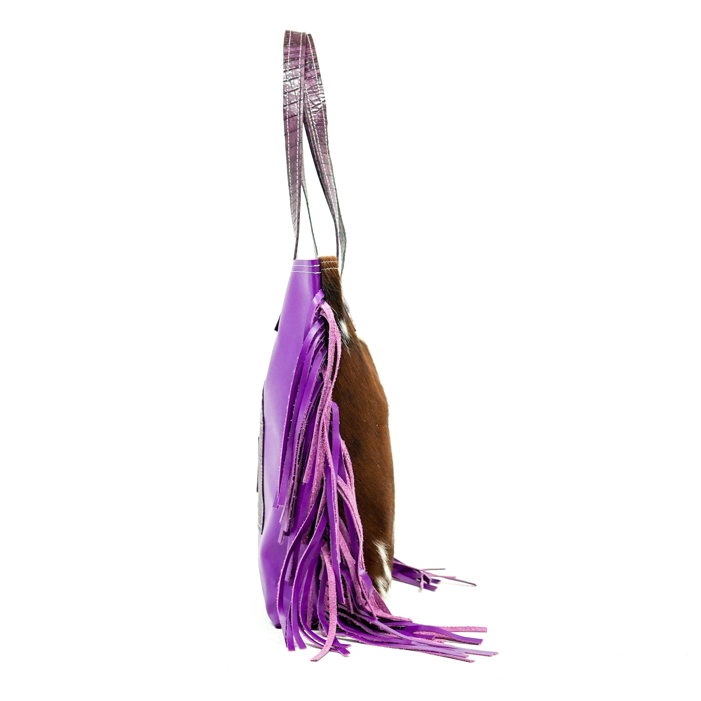 Trisha - Tricolor w/ Amethyst Croc-Trisha-Western-Cowhide-Bags-Handmade-Products-Gifts-Dancing Cactus Designs