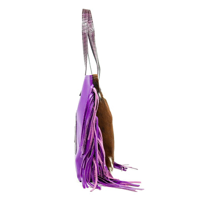 Trisha - Tricolor w/ Amethyst Croc-Trisha-Western-Cowhide-Bags-Handmade-Products-Gifts-Dancing Cactus Designs