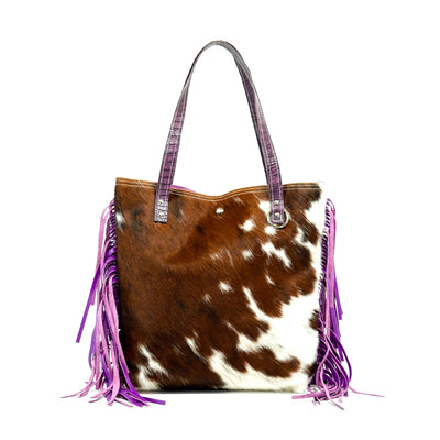 Trisha - Tricolor w/ Amethyst Croc-Trisha-Western-Cowhide-Bags-Handmade-Products-Gifts-Dancing Cactus Designs