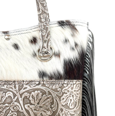 Trisha - Tricolor w/ Silver tool-Trisha-Western-Cowhide-Bags-Handmade-Products-Gifts-Dancing Cactus Designs