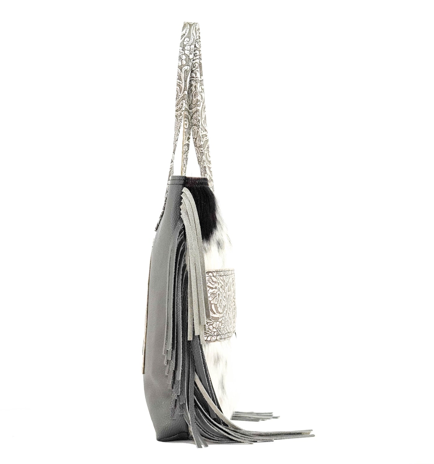 Trisha - Tricolor w/ Silver tool-Trisha-Western-Cowhide-Bags-Handmade-Products-Gifts-Dancing Cactus Designs