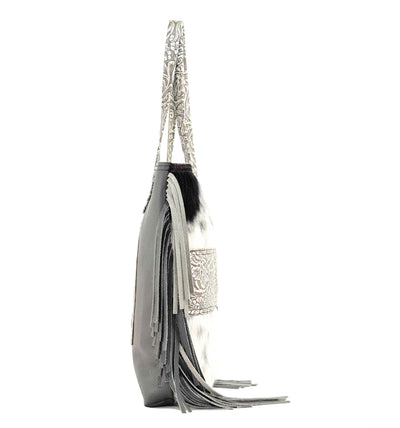 Trisha - Tricolor w/ Silver tool-Trisha-Western-Cowhide-Bags-Handmade-Products-Gifts-Dancing Cactus Designs