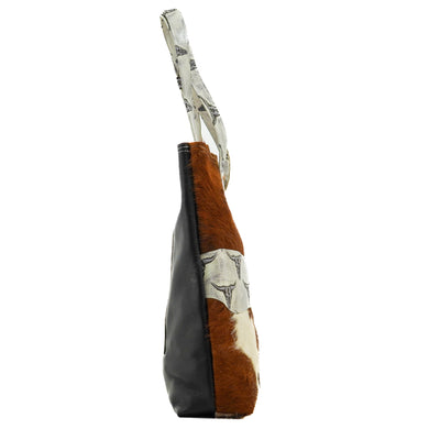 Trisha - Tricolor w/ Smoke Show Skulls-Trisha-Western-Cowhide-Bags-Handmade-Products-Gifts-Dancing Cactus Designs