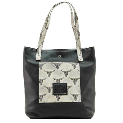 Trisha - Tricolor w/ Smoke Show Skulls-Trisha-Western-Cowhide-Bags-Handmade-Products-Gifts-Dancing Cactus Designs