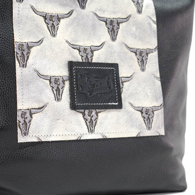 Trisha - Tricolor w/ Smoke Show Skulls-Trisha-Western-Cowhide-Bags-Handmade-Products-Gifts-Dancing Cactus Designs