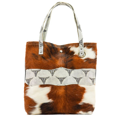 Trisha - Tricolor w/ Smoke Show Skulls-Trisha-Western-Cowhide-Bags-Handmade-Products-Gifts-Dancing Cactus Designs