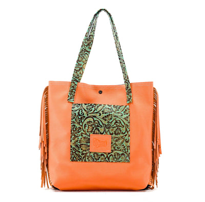 Trisha - Tricolor w/ Turquoise tool-Trisha-Western-Cowhide-Bags-Handmade-Products-Gifts-Dancing Cactus Designs