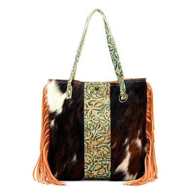 Trisha - Tricolor w/ Turquoise tool-Trisha-Western-Cowhide-Bags-Handmade-Products-Gifts-Dancing Cactus Designs