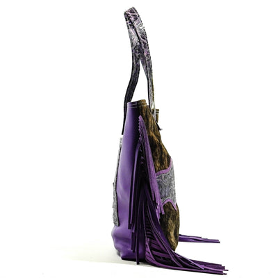 Trisha - Two-Tone Brindle w/ Orchid Tool-Trisha-Western-Cowhide-Bags-Handmade-Products-Gifts-Dancing Cactus Designs