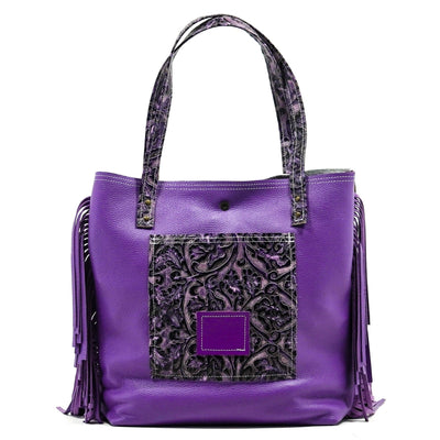 Trisha - Two-Tone Brindle w/ Orchid Tool-Trisha-Western-Cowhide-Bags-Handmade-Products-Gifts-Dancing Cactus Designs