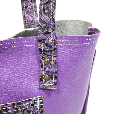 Trisha - Two-Tone Brindle w/ Orchid Tool-Trisha-Western-Cowhide-Bags-Handmade-Products-Gifts-Dancing Cactus Designs