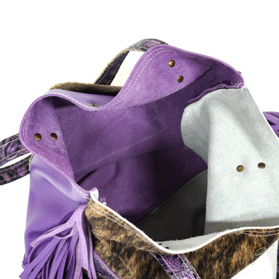 Trisha - Two-Tone Brindle w/ Orchid Tool-Trisha-Western-Cowhide-Bags-Handmade-Products-Gifts-Dancing Cactus Designs