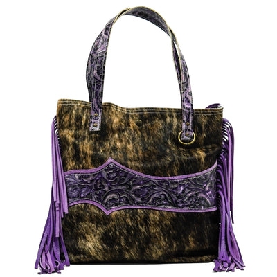 Trisha - Two-Tone Brindle w/ Orchid Tool-Trisha-Western-Cowhide-Bags-Handmade-Products-Gifts-Dancing Cactus Designs