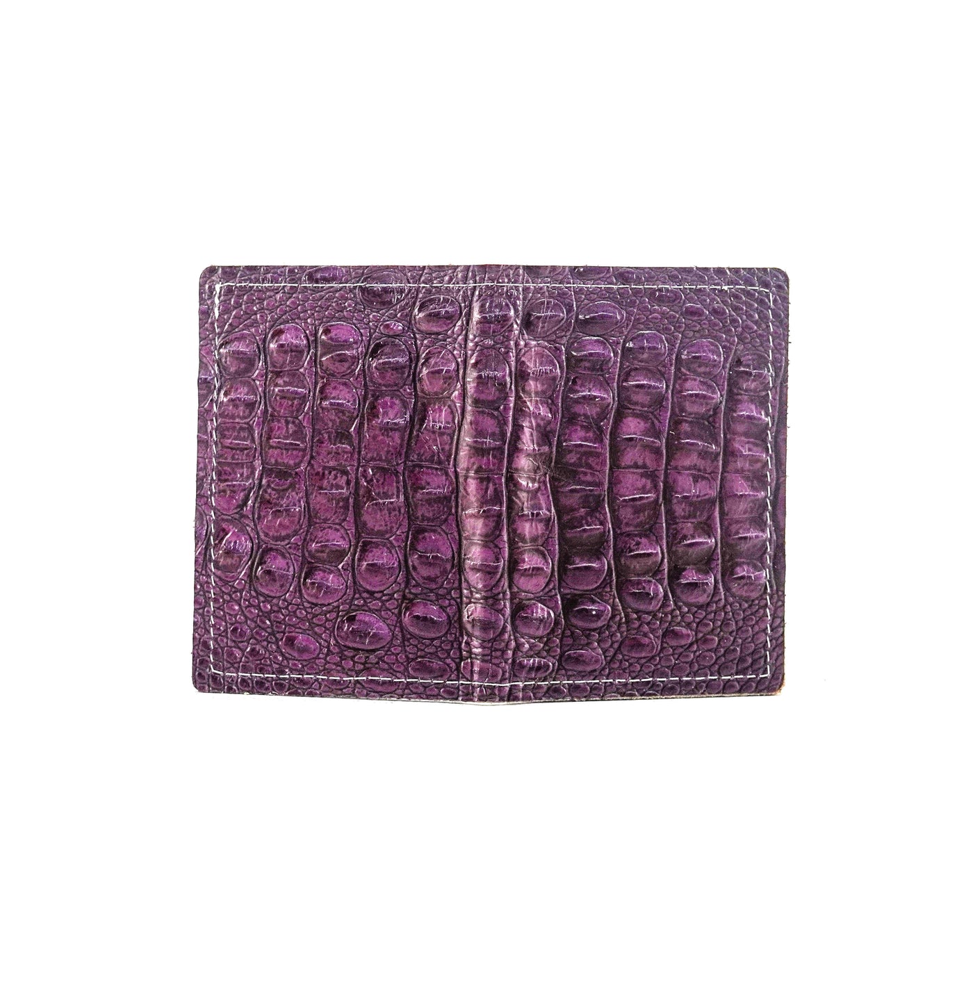 Waylon Wallet - All Embossed w/ Amethyst Croc-Waylon Wallet-Western-Cowhide-Bags-Handmade-Products-Gifts-Dancing Cactus Designs