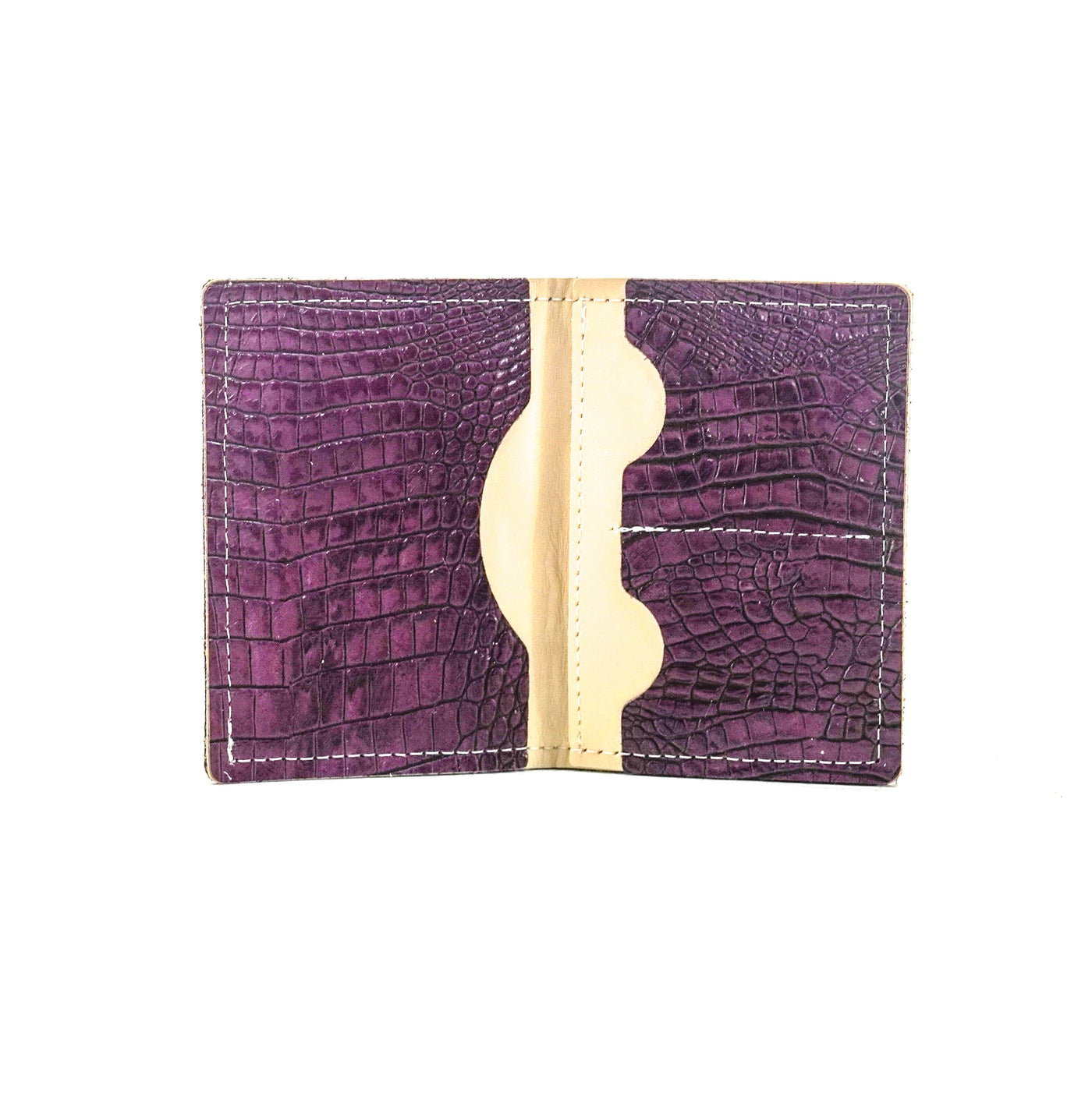 Waylon Wallet - All Embossed w/ Amethyst Croc-Waylon Wallet-Western-Cowhide-Bags-Handmade-Products-Gifts-Dancing Cactus Designs