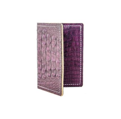Waylon Wallet - All Embossed w/ Amethyst Croc-Waylon Wallet-Western-Cowhide-Bags-Handmade-Products-Gifts-Dancing Cactus Designs