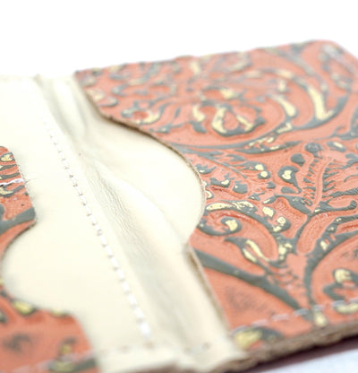Waylon Wallet - All Embossed w/ Grapefruit Tool-Waylon Wallet-Western-Cowhide-Bags-Handmade-Products-Gifts-Dancing Cactus Designs