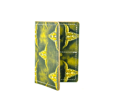 Waylon Wallet - All Embossed w/ Mountain View Skulls-Waylon Wallet-Western-Cowhide-Bags-Handmade-Products-Gifts-Dancing Cactus Designs