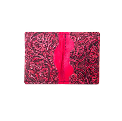 Waylon Wallet - All Embossed w/ Red Tool-Waylon Wallet-Western-Cowhide-Bags-Handmade-Products-Gifts-Dancing Cactus Designs