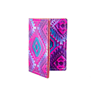 Waylon Wallet - All Embossed w/ Rio Aztec-Waylon Wallet-Western-Cowhide-Bags-Handmade-Products-Gifts-Dancing Cactus Designs
