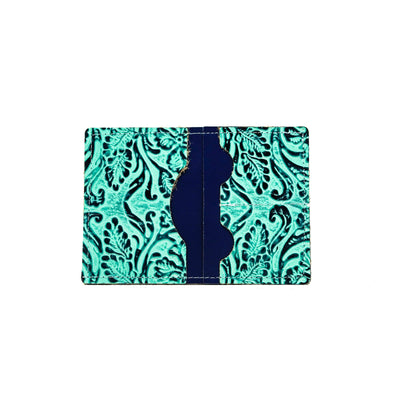 Waylon Wallet - All Embossed w/ Sea Glass Tool-Waylon Wallet-Western-Cowhide-Bags-Handmade-Products-Gifts-Dancing Cactus Designs