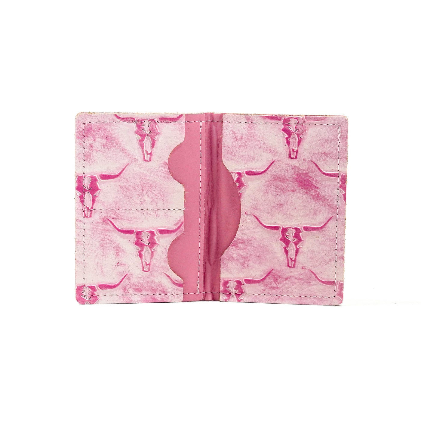 Waylon Wallet - All Embossed w/ Western Barbie Skulls-Waylon Wallet-Western-Cowhide-Bags-Handmade-Products-Gifts-Dancing Cactus Designs