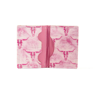 Waylon Wallet - All Embossed w/ Western Barbie Skulls-Waylon Wallet-Western-Cowhide-Bags-Handmade-Products-Gifts-Dancing Cactus Designs