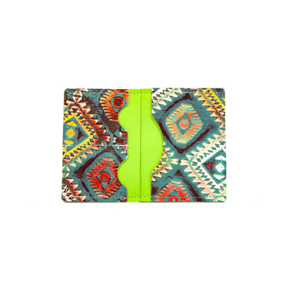 Waylon Wallet - Black & White w/ Rainbow Aztec-Waylon Wallet-Western-Cowhide-Bags-Handmade-Products-Gifts-Dancing Cactus Designs