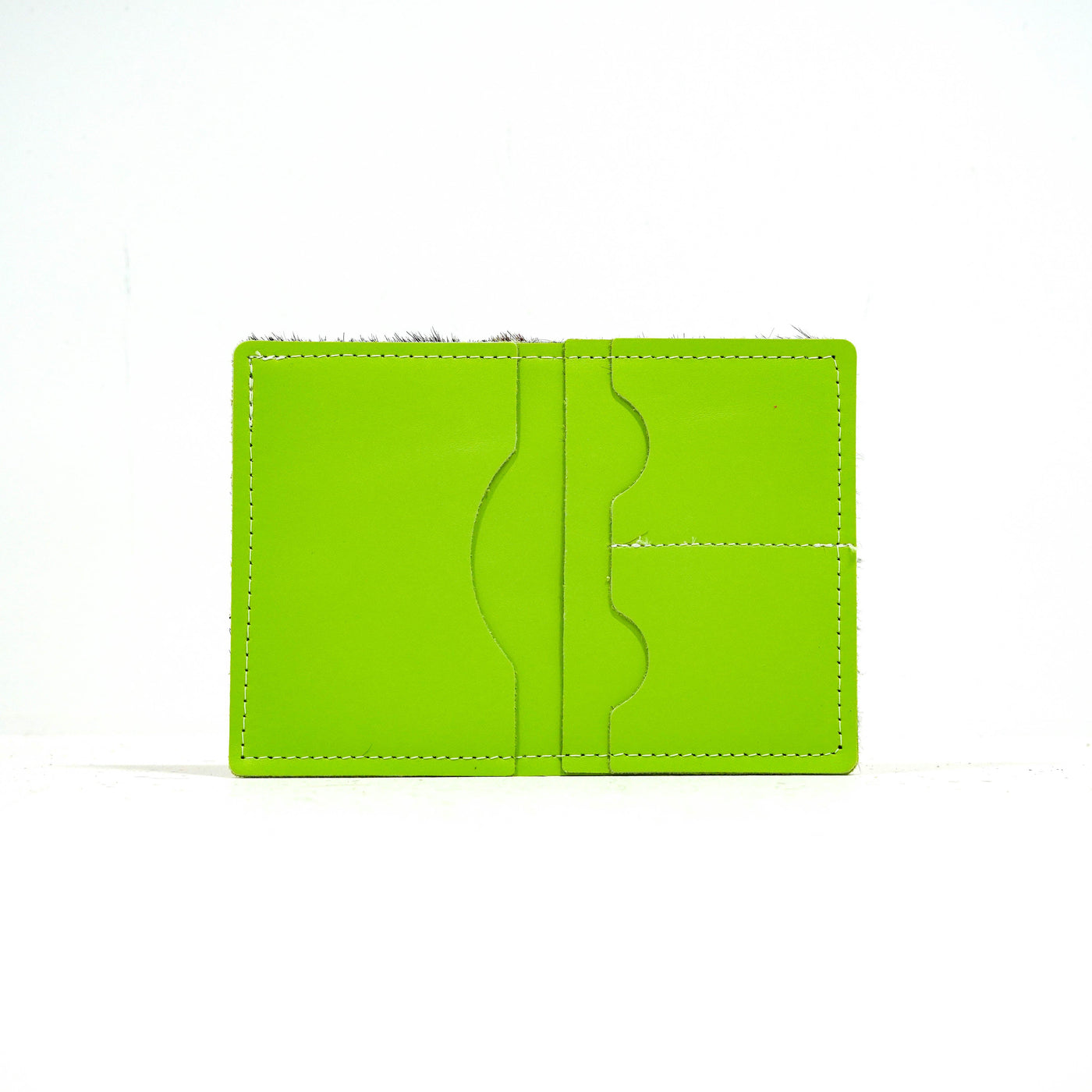 Waylon Wallet - Brindle w/ Lime Green Leather-Waylon Wallet-Western-Cowhide-Bags-Handmade-Products-Gifts-Dancing Cactus Designs
