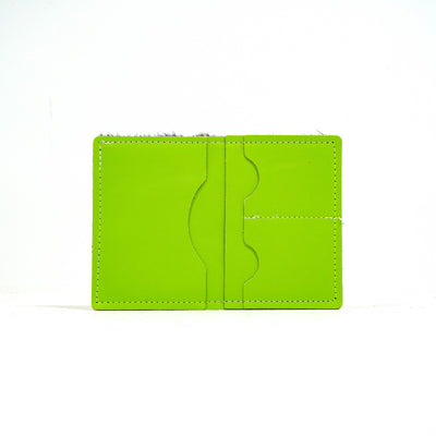 Waylon Wallet - Brindle w/ Lime Green Leather-Waylon Wallet-Western-Cowhide-Bags-Handmade-Products-Gifts-Dancing Cactus Designs