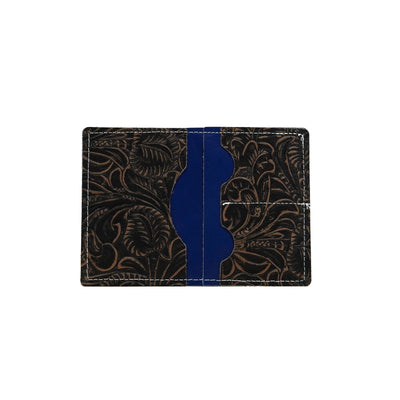 Waylon Wallet - Chocolate & White w/ Dallas Tool-Waylon Wallet-Western-Cowhide-Bags-Handmade-Products-Gifts-Dancing Cactus Designs
