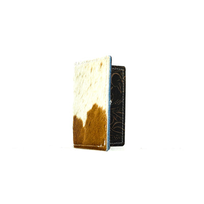 Waylon Wallet - Chocolate & White w/ Dallas Tool-Waylon Wallet-Western-Cowhide-Bags-Handmade-Products-Gifts-Dancing Cactus Designs