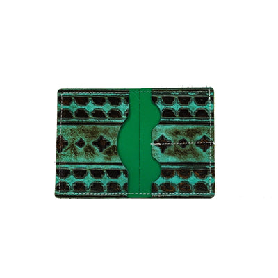 Waylon Wallet - Light Brindle w/ Turquoise Navajo-Waylon Wallet-Western-Cowhide-Bags-Handmade-Products-Gifts-Dancing Cactus Designs