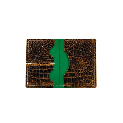 Waylon Wallet - Long Brindle w/ SPF Croc-Waylon Wallet-Western-Cowhide-Bags-Handmade-Products-Gifts-Dancing Cactus Designs