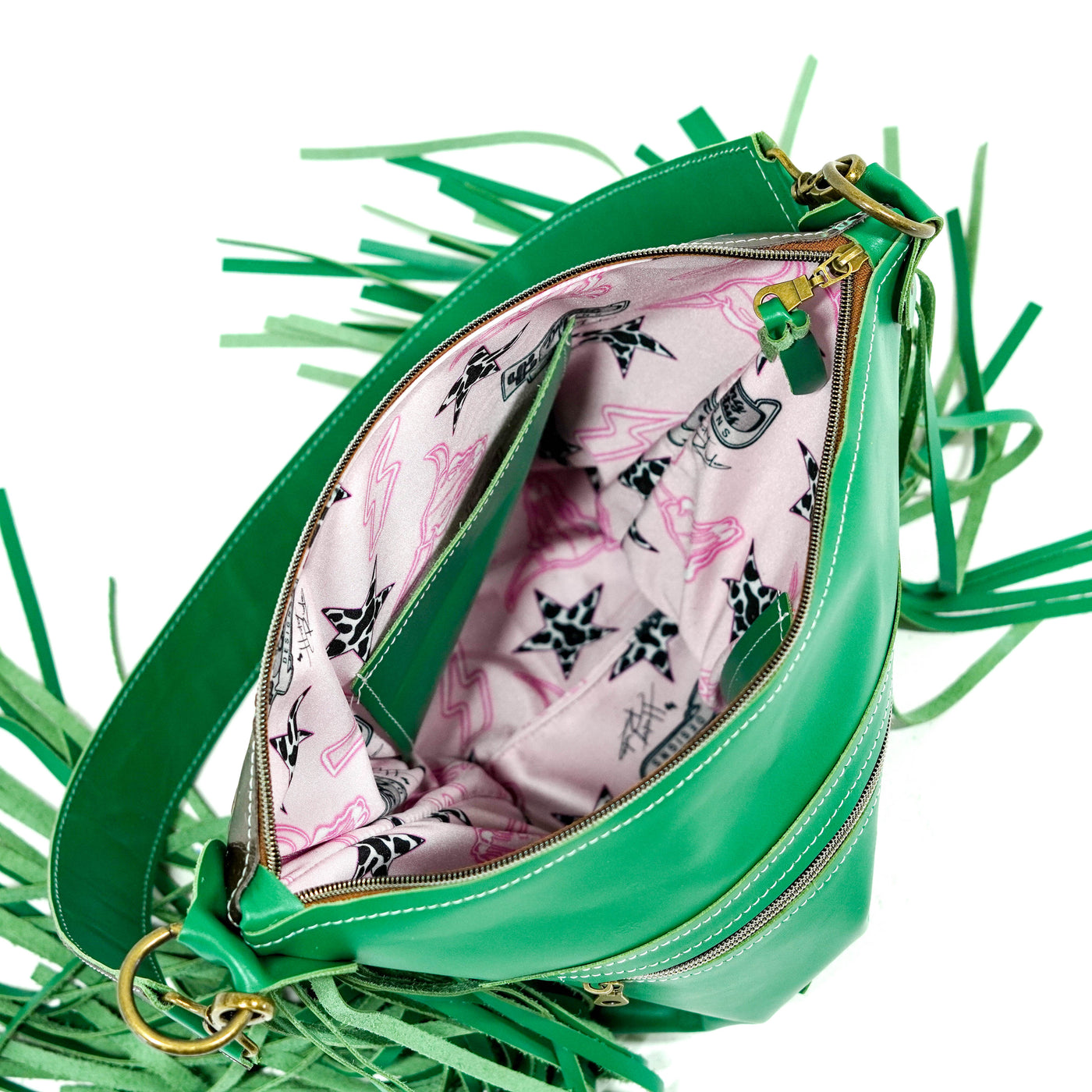 Wynonna - All Embossed w/ Mint Chocolate Skulls-Wynonna-Western-Cowhide-Bags-Handmade-Products-Gifts-Dancing Cactus Designs