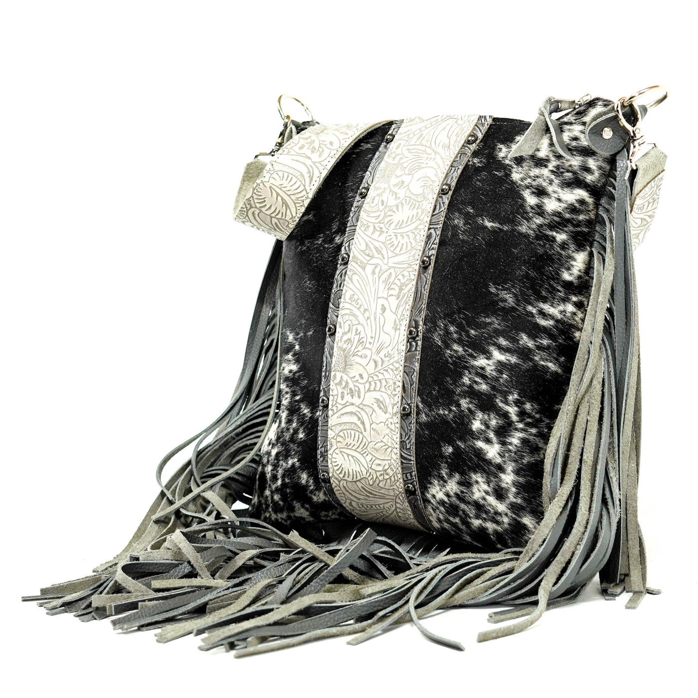 Wynonna - Black & White w/ Bone Dallas Tool-Wynonna-Western-Cowhide-Bags-Handmade-Products-Gifts-Dancing Cactus Designs
