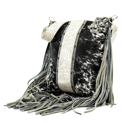 Wynonna - Black & White w/ Bone Dallas Tool-Wynonna-Western-Cowhide-Bags-Handmade-Products-Gifts-Dancing Cactus Designs