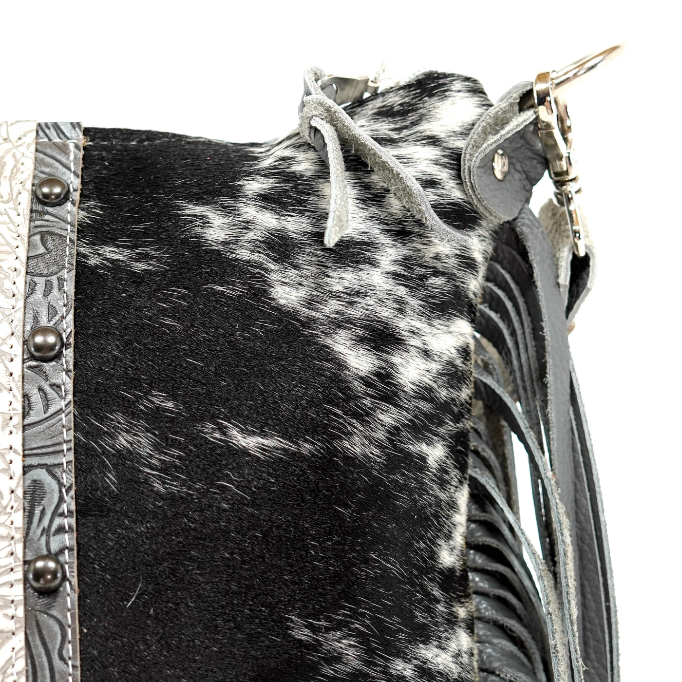 Wynonna - Black & White w/ Bone Dallas Tool-Wynonna-Western-Cowhide-Bags-Handmade-Products-Gifts-Dancing Cactus Designs
