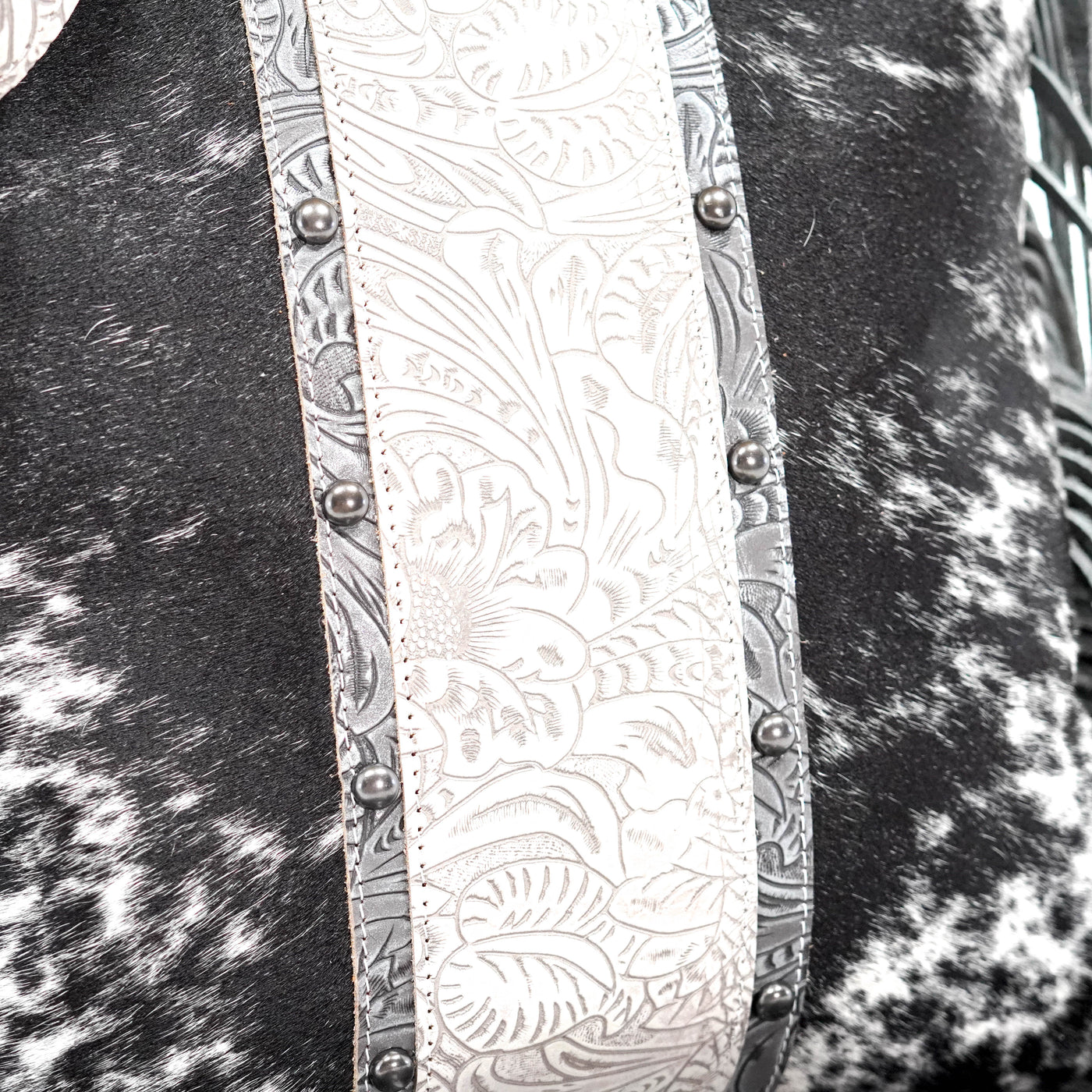 Wynonna - Black & White w/ Bone Dallas Tool-Wynonna-Western-Cowhide-Bags-Handmade-Products-Gifts-Dancing Cactus Designs