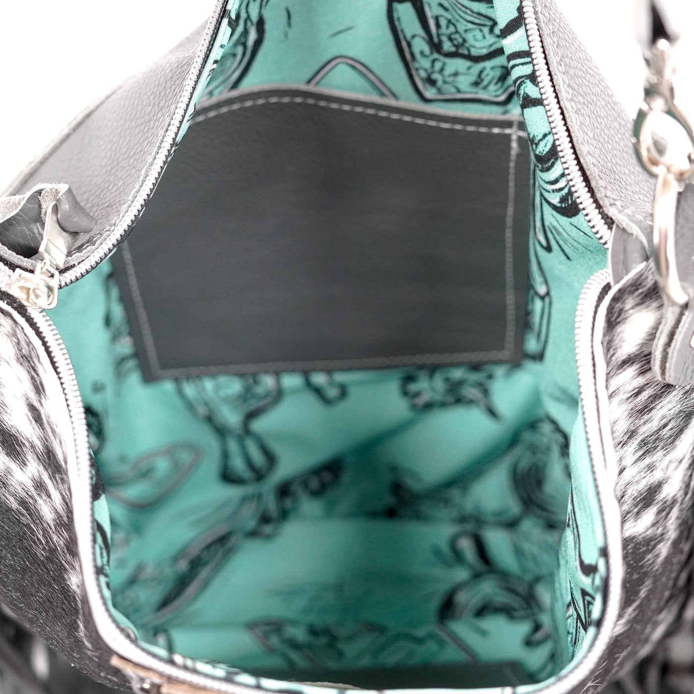 Wynonna - Black & White w/ Bone Dallas Tool-Wynonna-Western-Cowhide-Bags-Handmade-Products-Gifts-Dancing Cactus Designs