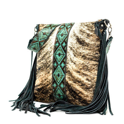 Wynonna - Brindle w/ Lagoon Navajo-Wynonna-Western-Cowhide-Bags-Handmade-Products-Gifts-Dancing Cactus Designs