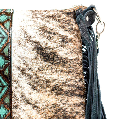 Wynonna - Brindle w/ Lagoon Navajo-Wynonna-Western-Cowhide-Bags-Handmade-Products-Gifts-Dancing Cactus Designs