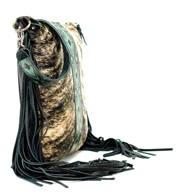 Wynonna - Brindle w/ Lagoon Navajo-Wynonna-Western-Cowhide-Bags-Handmade-Products-Gifts-Dancing Cactus Designs